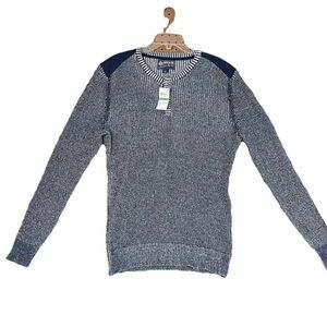 NWT American Rag Mens Vintage Henley Sweater, Blue Large 100 Cotton Long Sleeves